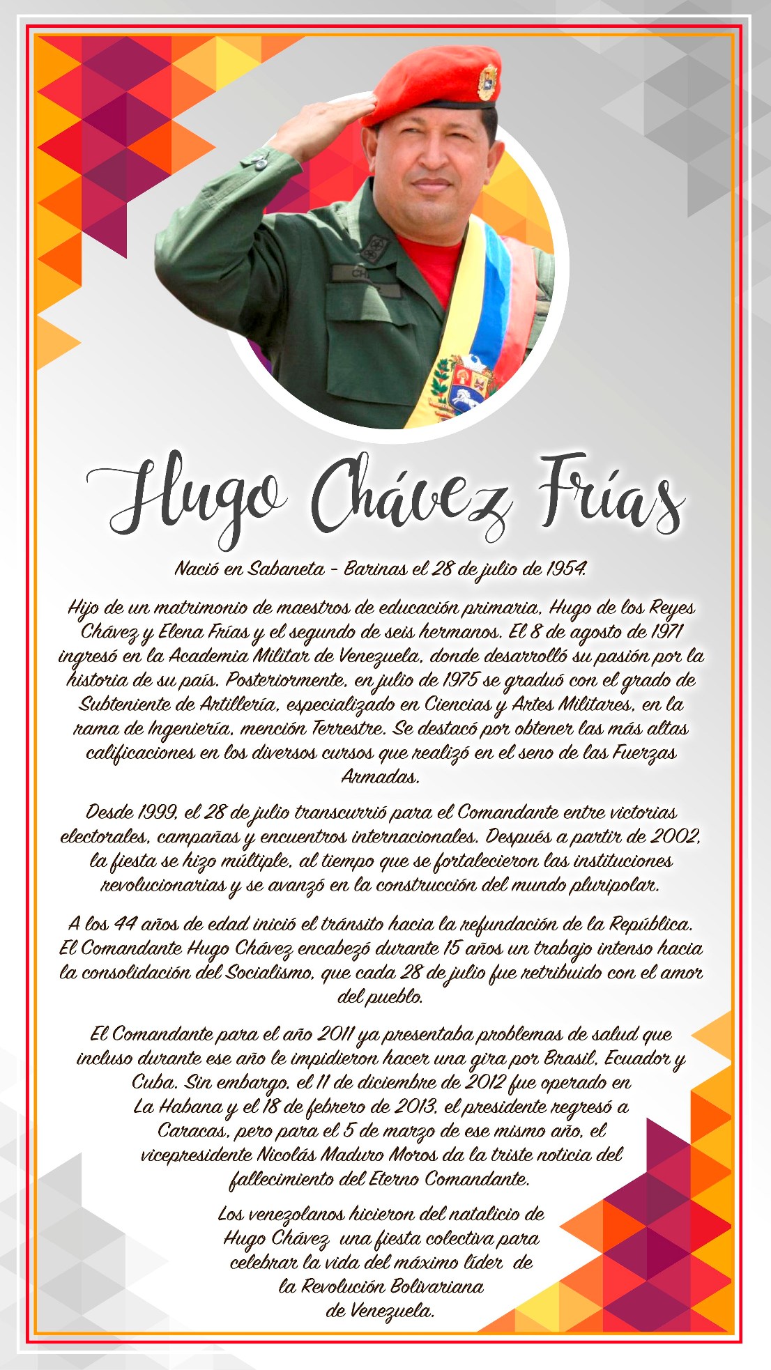 BIOGRAFÍA HUGO CHÁVEZ FRÍAS